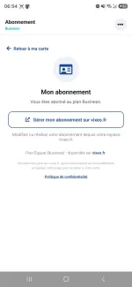 Gestion de l'abonnement Business VIXEO sur vixeo.fr